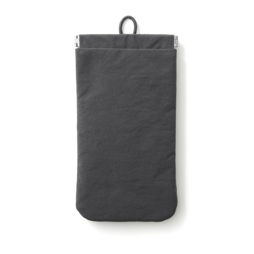 Muji Wrinkled Nylon Self-Closing Flat Pouch_Sunglasses/Cosmetic Bag_Black_NWT